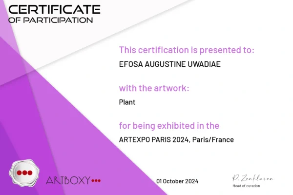Efosa Augustine Uwadiae ARTEXPO PARIS 2024 Plant